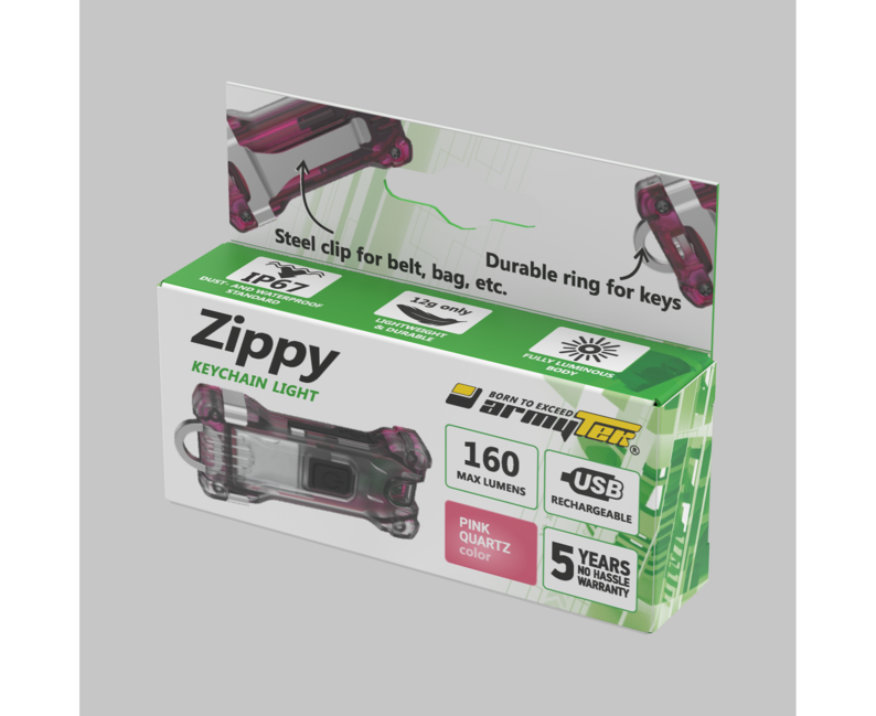 ArmyTek Zippy LED ключодържател, розова