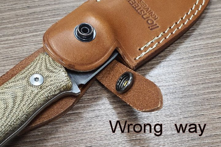 Lionsteel M3 ловна тапа CVN с дръжка от естествен платно