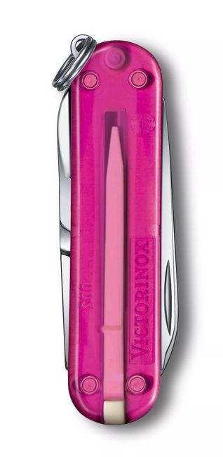 Victorinox Classic SD джобен нож Transparent, розова