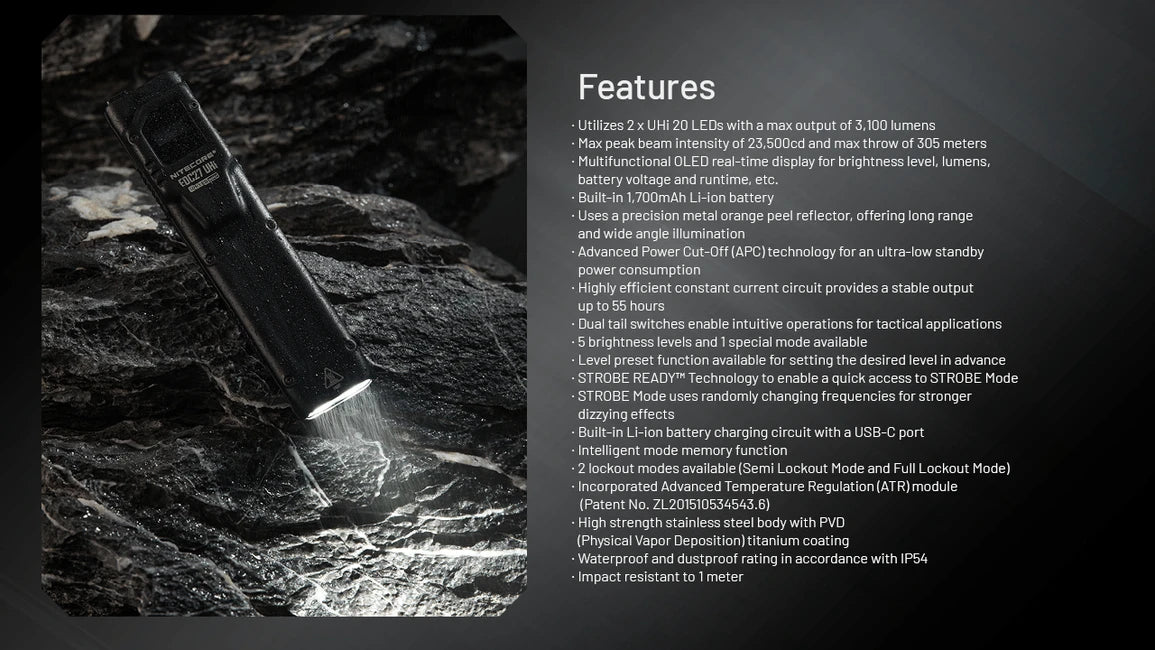 Nitecore EDC27 акумулаторна фенерчица UHi