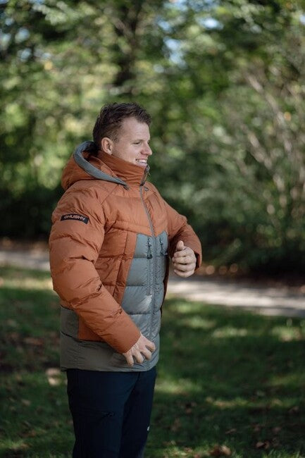 HUSKY Durra men's down jacket, brown/khaki