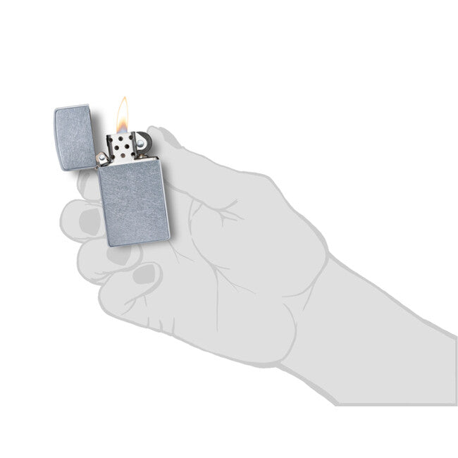 Zippo бензинов запалка слим street хромиран