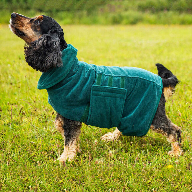 Mountain Paws Dog Robes халат за кучета, зелен, малък