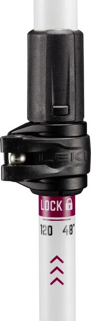 LEKI Cross Trail FX Superlite Compact тректрибни пръти, бяла-розова-черна, 100 - 120 см