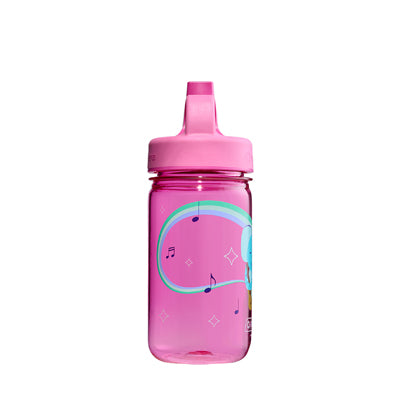 Nalgene Grip-n-Gulp Sustain детска бутилка за вода 0,35 л с капак, розова музикален слон