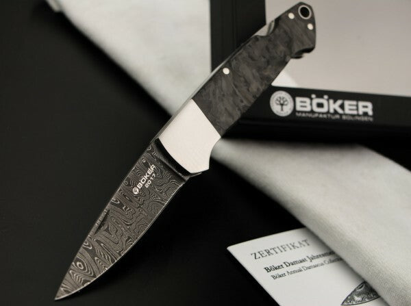 BÖKER® Manufaktur Solingen Damast Annual 2017 джобен нож, дамаск, 6,35 см
