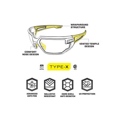 Mechanix Type X тактически очила, черно рамка, прозрачно леща