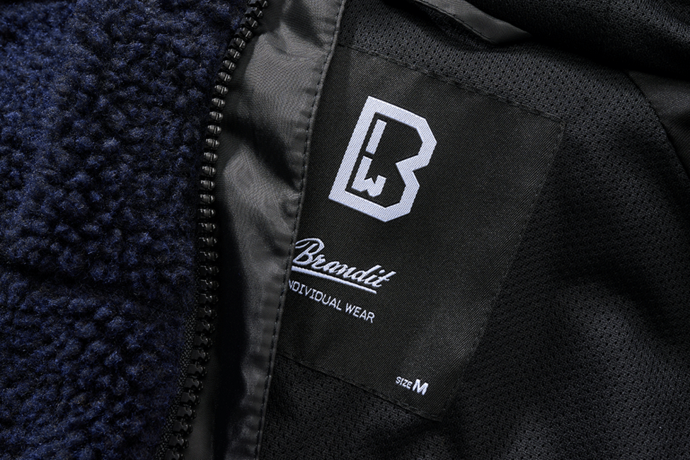 Brandit Worker яке флисов суитшърт с качулка Teddyfleece, тъмносиньо