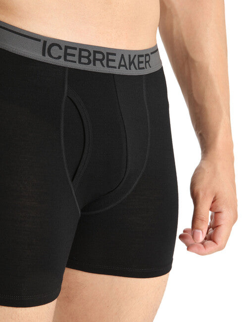 Icebreaker Anatomica мъжки боксерки с отвор, черни