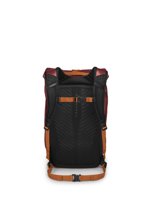 OSPREY TRANSPORTER ROLL TOP градски раница, червен планински