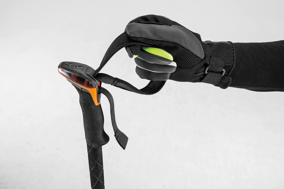LEKI Sherpa FX Carbon Strong планински щеки, оранжева-денимова синя, 120 - 140 см