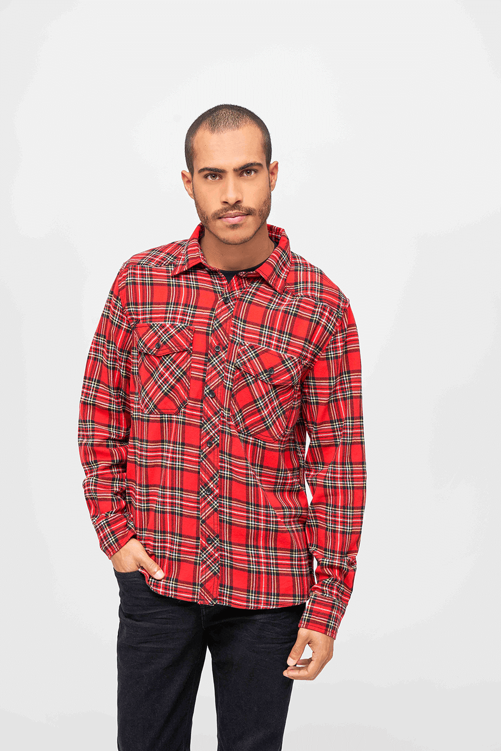 Brandit Check košeľa s dlhými rukávmi, tartan