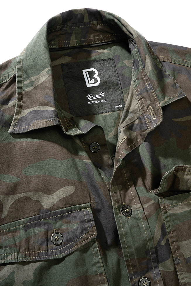 Brandit Slimfit košeľa, Woodland