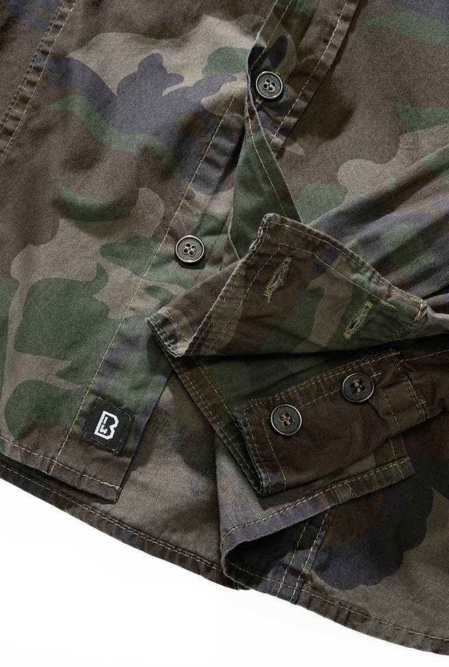 Brandit Slimfit košeľa, Woodland