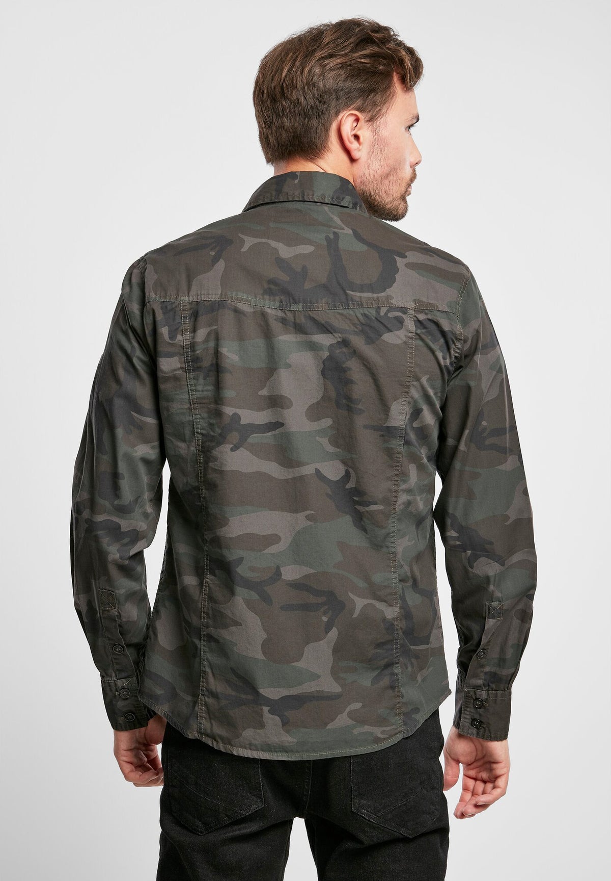 Brandit Slimfit košeľa, Woodland