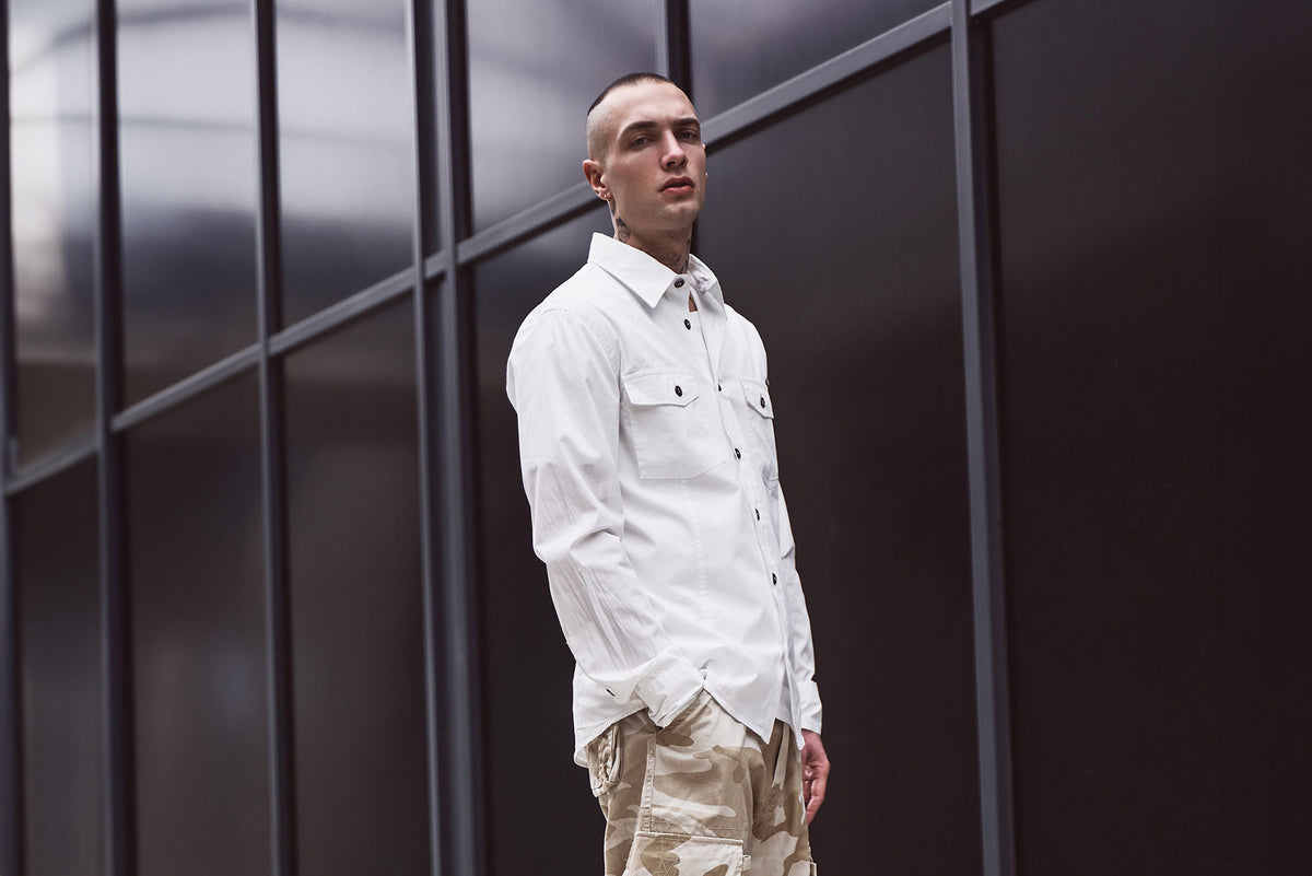 Brandit Slim Fit košeľa s dlhými rukávmi, biela