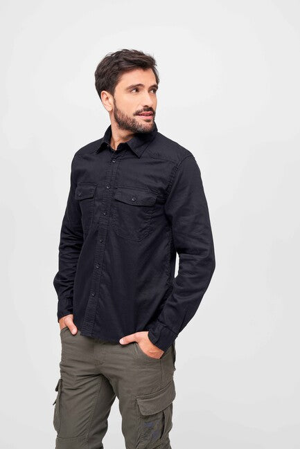 Brandit Flanellshirt риза, черна