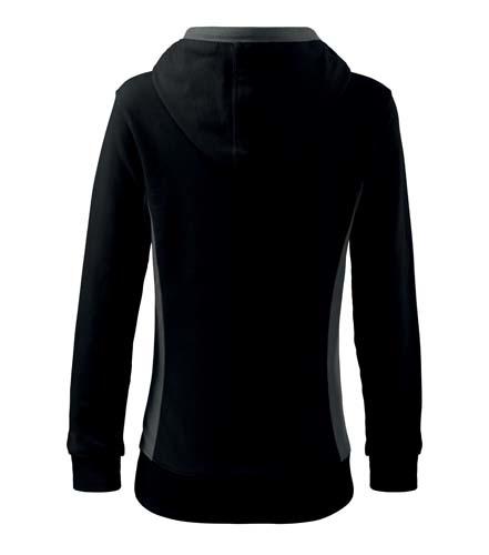 Malfini Kangaroo суитшърт дамски 280g/m2, черно-сив