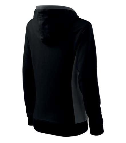 Malfini Kangaroo суитшърт дамски 280g/m2, черно-сив