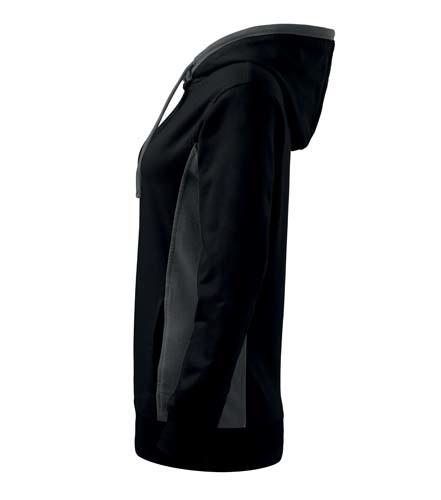 Malfini Kangaroo суитшърт дамски 280g/m2, черно-сив