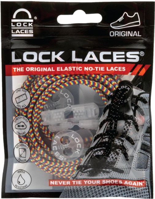 Lock Laces ненаврзащи връзки за обувки, rainbow