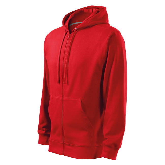 Malfini Trendy Zipper суитшърт с цип мъжки 300g/m2, червена