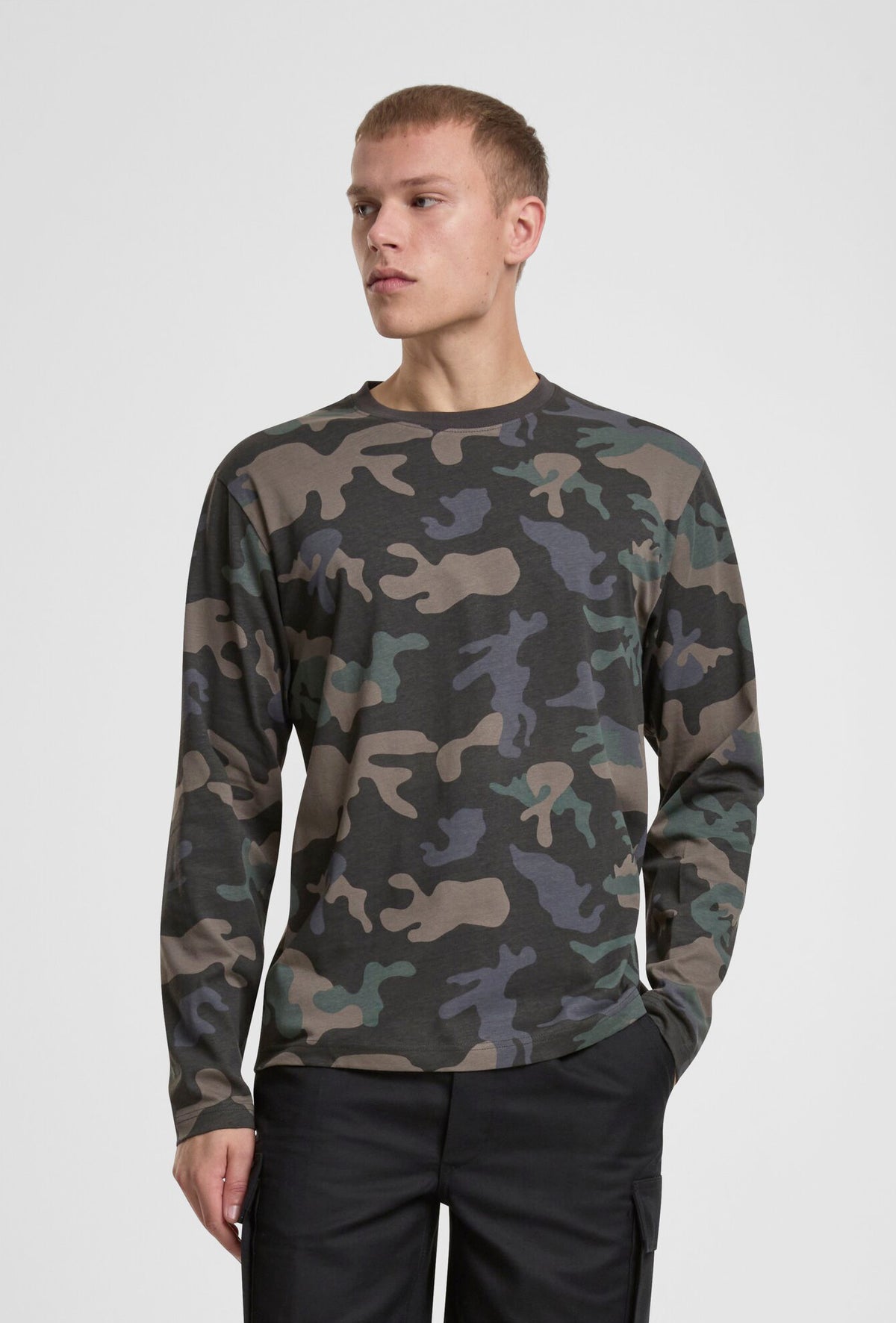 Brandit Premium tričko s dlhým rukávom, dark camo