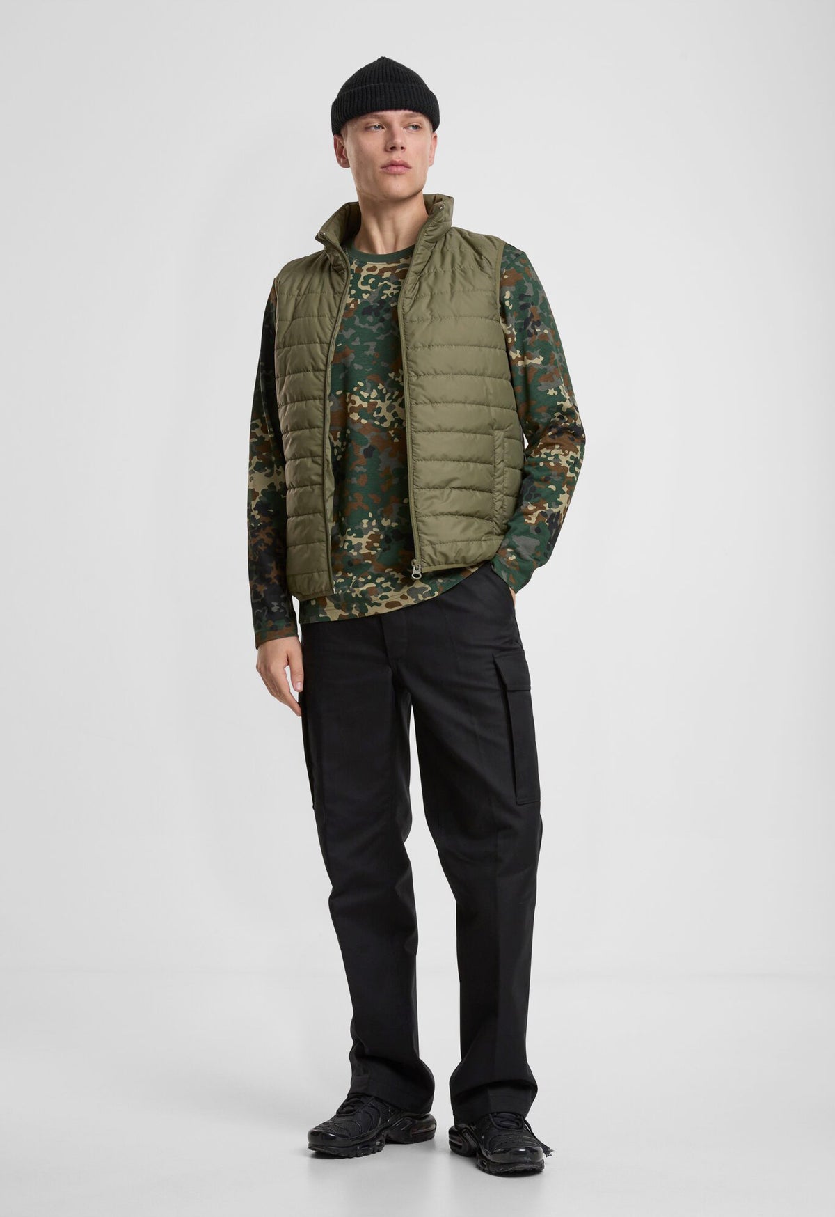Brandit Premium tričko s dlhým rukávom, flecktarn
