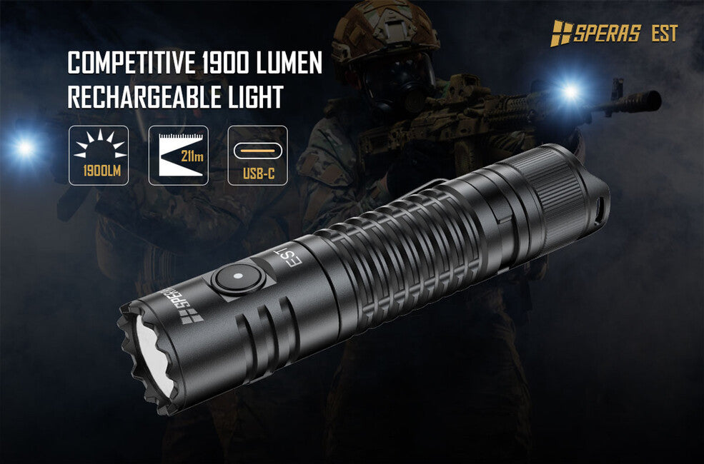 Speras Luminus SST40 акумулаторен LED фенер, черен
