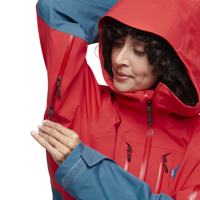 Black Diamond Recon Lt Stretch Shell ски яке дамски, коралово червено-поточно синьо