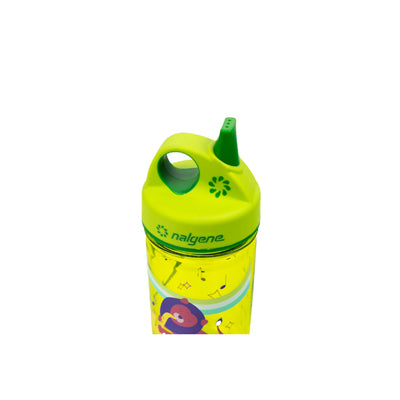 Nalgene Grip-n-Gulp Sustain бутилка за вода детска 0,35 л с капак, зелена, музикален лъв