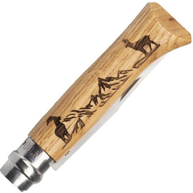 Opinel VRI N°08 Inox джобен нож със затваряне и мотив камзик Animalia 2019