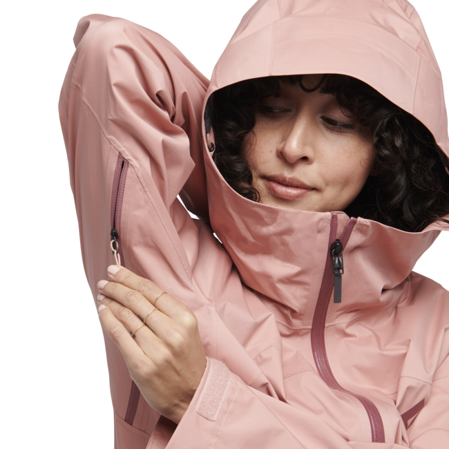 Black Diamond Stormline Stretch Rain Shell непромокаемо яке дамско, chalk розово