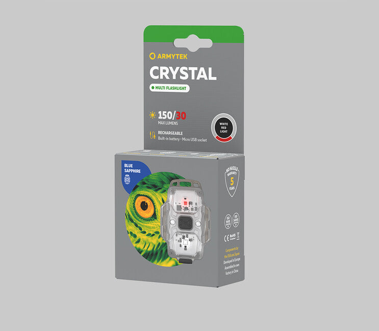 ArmyTek Crystal синьо преносимо светодиодно фенер F07001B, синьо, прозрачно
