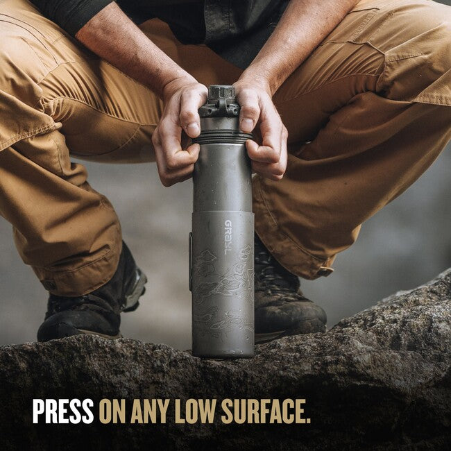 GRAYL GeoPress™ Purifier филтърна бутилка Titanium + Cook Lid, маслинено Drab