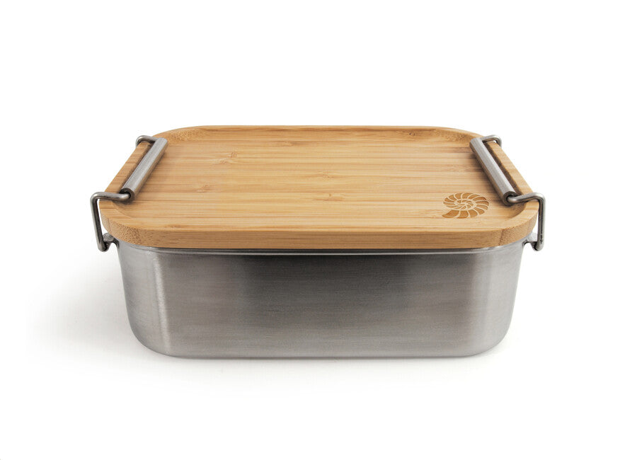Origin Outdoors Bamboo-клипс обедна кутия от неръждаема стомана 1,2 л