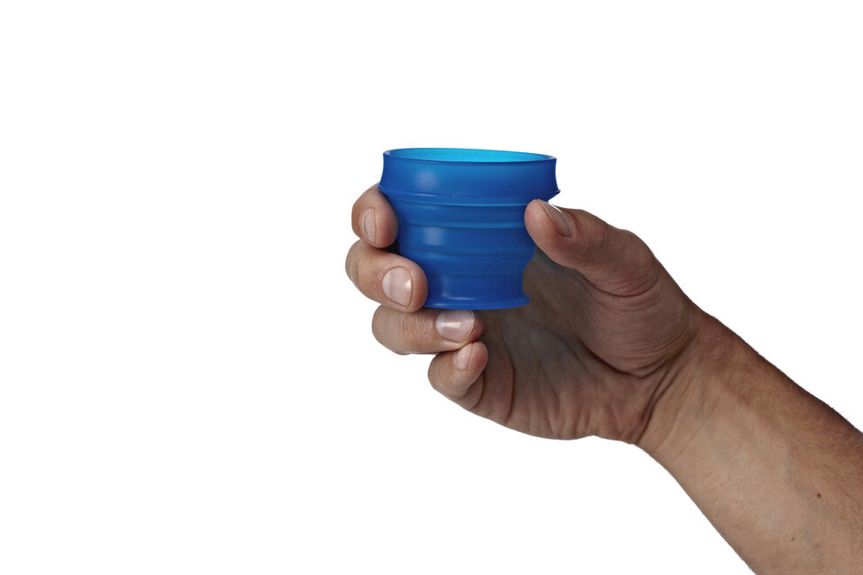 Humangear Go Cup сгъваемо пътна чаша хигиенична опаковане ' GoCup, синя, 118 ml