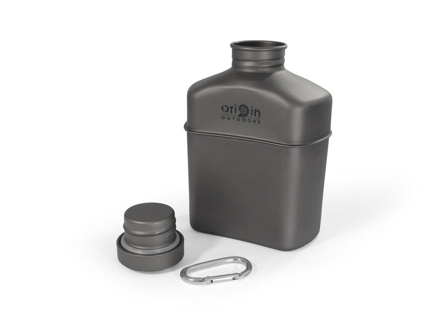 Origin Outdoors Титанова канче с карабина и чанта за носене 1 л