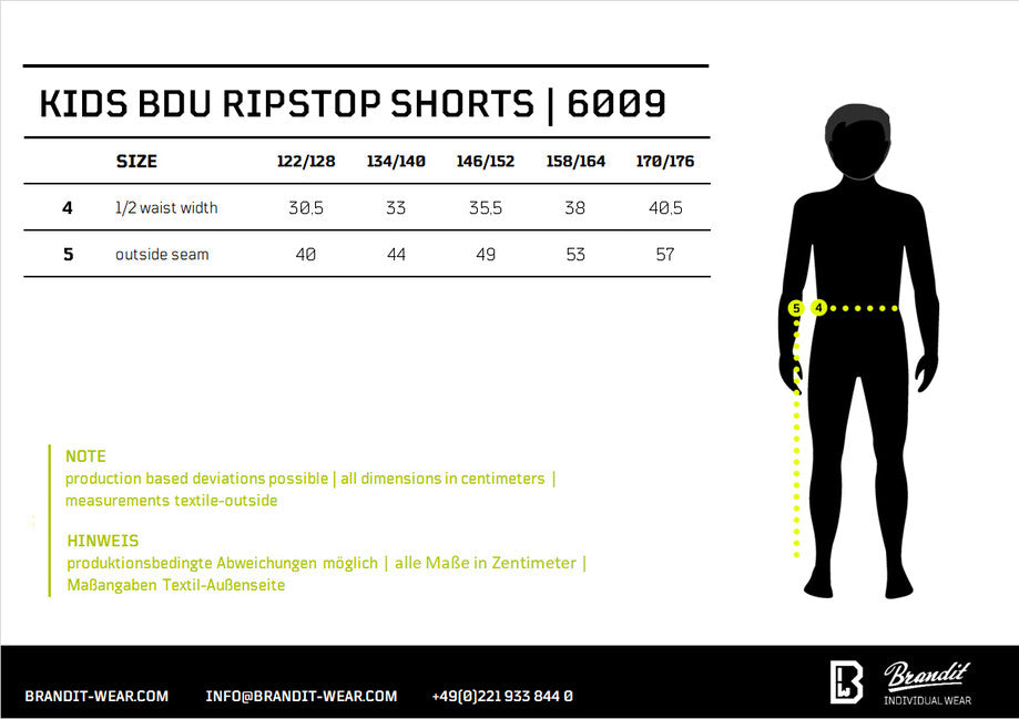 Brandit BDU Ripstop шорти детски, тъмен камуфлаж