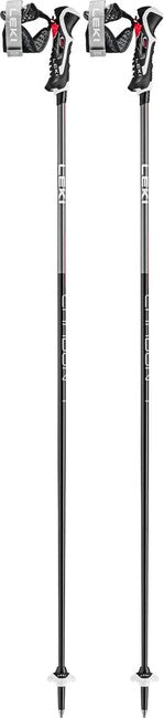 LEKI Carbon 14 3D слаломни ски щеки, черна/тъмноантрацит/светлочервена