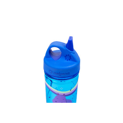 Nalgene Grip-n-Gulp Sustain бутилка за вода за деца 0,35 л със капак, синя, музикален хипопотам