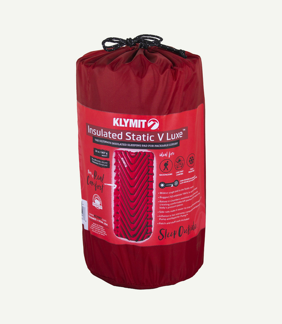 Klymit Static V Luxe изолирана килимка, червена