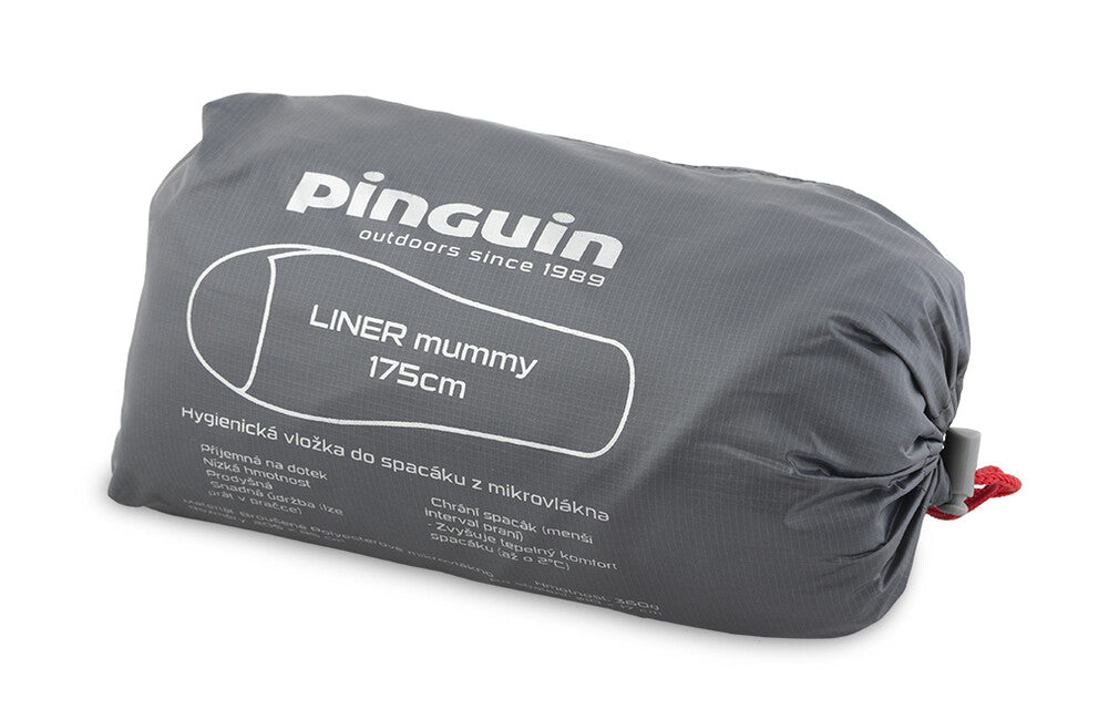Pinguin Liner Mummy хигиенична подложка за спален чувал, сива, 185cm