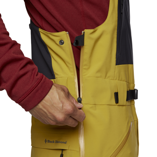 Black Diamond Recon Stretch Bibs панталон мъжки с тракми, кехлибар-черно