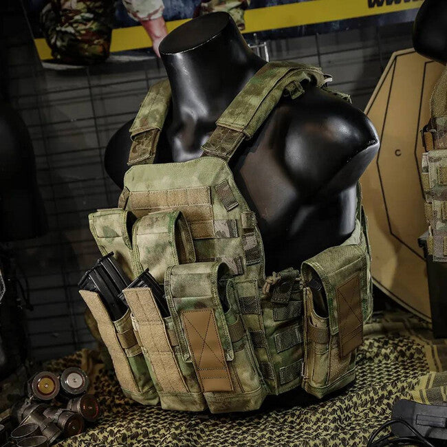 Emersongear Battlefield тройно калъф за магазини 500D 7.62, A-TACS листажно зелено