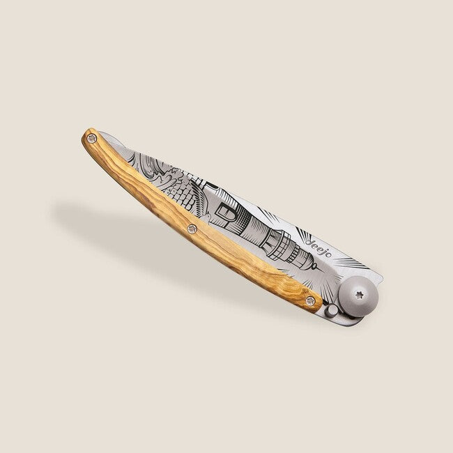 Deejo Tattoo Wood джобен нож Lighthouse