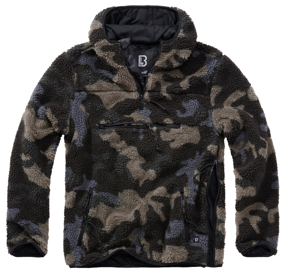 Brandit Teddyfleece Worker flísový pulóver, darkcamo
