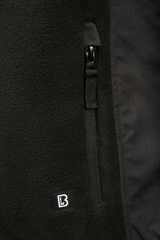 Brandit Fleecejacket bunda Ripstop, čierna