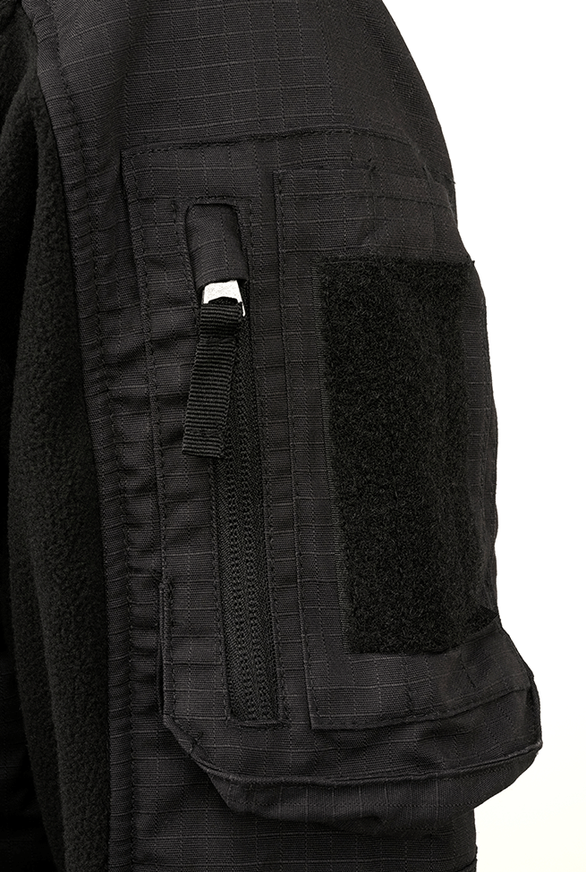 Brandit Fleecejacket bunda Ripstop, čierna