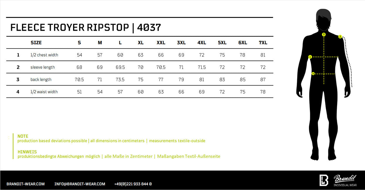 Brandit флисов суитшърт Ripstop с цип, камилско